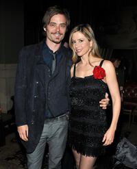 Christopher Backus and Mira Sorvino at the after party of the New York premiere of "There Be Dragons."