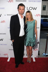 Christopher Backus and Mira Sorvino at the California premiere of "Get Low."