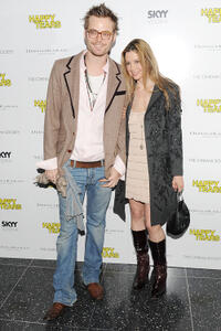 Christopher Backus and Mira Sorvino at the New York premiere of "Happy Tears."