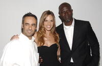 Djimon Hounsou, Francisco Costa and Hilary Swank at the 25th Anniversary Party of Calvin Klein Underwear.