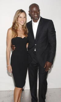 Djimon Hounsou and Hilary Swank at the 25th Anniversary Party of Calvin Klein Underwear.