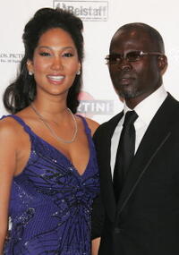 Djimon Hounsou and Kimora Lee Simmons attends a party to promote the film "Ocean's Thirteen".