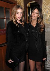 Rosie Huntington-Whiteley and Lily Aldridge at the Victoria's Secret Fashion Show viewing party.