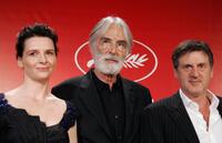 Daniel Auteuil, Juliette Binoche and Michael Haneke at the 58th edition of the Cannes International Film Festival.