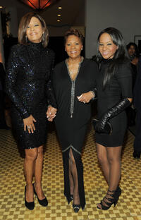 Whitney Houston, Singer Dionne Warwick and Bobbi Kristina Brown at the 2011 Pre-GRAMMY Gala in California.