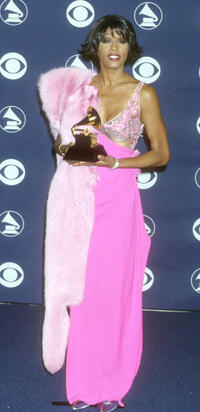 Whitney Houston at the 42nd Annual Grammy Awards in Los Angeles.