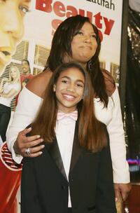 Paige Hurd and Queen Latifah at the premiere of "Beauty Shop."