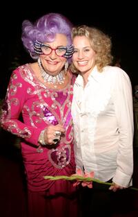 Dame Edna and Cady Huffman at the opening of "Dame Edna: Back With A Vengeance" Curtain Call.