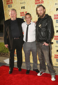 William Lucking, Theo Rossi and Ryan Hurst at the season two premiere of "Sons of Anarchy."