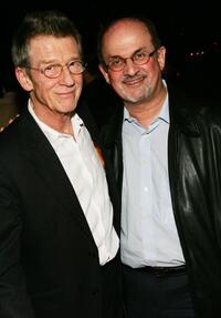 John Hurt and Salman Rushdie at the New York premiere of "V For Vendetta".