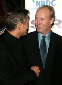William Hurt and George Clooney at the premiere of "Syriana" at the Loews Lincoln Center theatre.