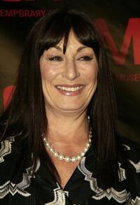 Anjelica Huston at the opening gala for MOCA's Robert Rauschenberg Exhibition at Moca.