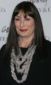Anjelica Huston at the launch of Frank Gehry's premiere jewelry collection for Tiffany & Co.