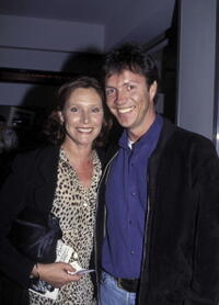 Wendy Hughes and friend at the movie premiere of "Kiss Or Kill".