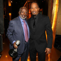 Clarence Avant and Jamie Foxx at the portrait session of 41st NAACP Image awards in California.