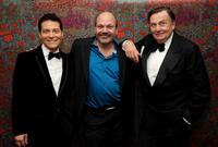 Michael Feinstein, director Casey Nicholaw and Barry Humphries at the opening night party for "All About Me."