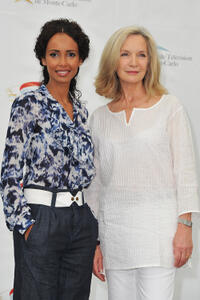 Sonia Rolland and Marie-Christine Adam at the photocall of "Les Invincibles" during the 2011 Monte Carlo Television Festival.
