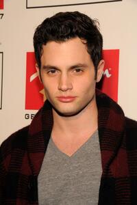 Penn Badgley at the Ray-Ban Remasters Legendary Clubmaster Shades.