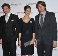 Colin Firth, Livia Giuggioli and Tom Hooper at the Paris premiere of "Le Discours d'un Roi."