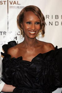 Iman at the 2007 Tribeca Film Festival, during a party hosted by Keep A child Alive for the premiere of "We Are Together".