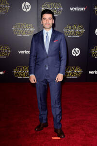 Oscar Isaac at the California premiere of "Star Wars: The Force Awakens."
