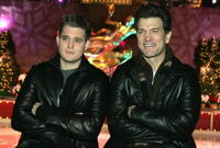 Michael Buble and Chris Isaak at the Rockefeller Center Christmas tree lighting ceremony.