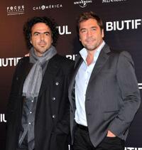 Alejandro Gonzalez Inarritu and Javier Bardem at the photocall of "Biutiful."