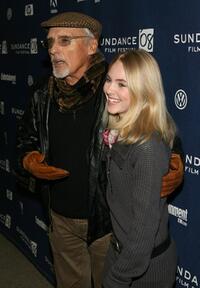 Dennis Hopper and AnnaSophia Robbat at the premiere of "Sleepwalking" at the Eccles Theatre during 2008 Sundance Film Festival.