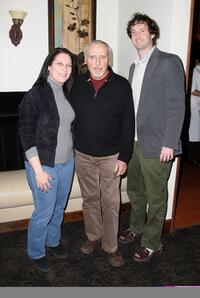 Dennis Hopper, Robin Greenspun and Trevor Groth at the CineVegas luncheon held at Fin Restaurant during the 2008 Sundance Film Festival.