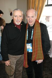 Dennis Hopper and Timothy Greenfield-Sanders at the CineVegas luncheon held at Fin Restaurant during the 2008 Sundance Film Festival.