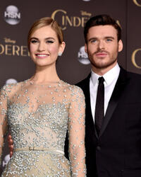 Lily James and Richard Madden at the California premiere of "Cinderella."