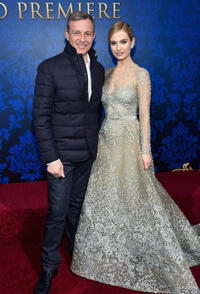 Bob Iger and Lily James at the California World premiere of "Cinderella."