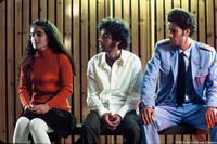 Saleh Bakri as Haled, Shlomi Avraham as Papi and Rinat Matatov as Yula in "The Band's Visit."