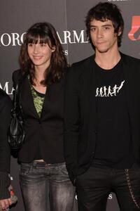 Oscar Jaenada and Guest at the Spanish premiere of "Volver."
