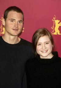 Fabian Hinrichs and Julia Jentsch at the photocall of "Sophie Scholl" during the 55th Annual Berlinale International Film Festival.