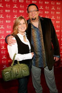 Emily Jillette and Penn Jillette at the grand opening of Mel Brooks musical comedy "The Producers."