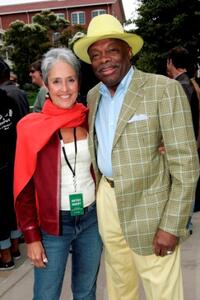 Joan Baez and Willie Brown at the filmmaker George Lucas's open house for his new Letterman Digital Arts Center.