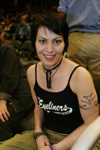 Joan Jett at the New York Liberty versus Detroit Shock WNBA game.