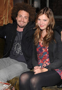 Justin Miner and Kate Lang Johnson at the California premiere of "Meskada."