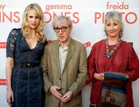 Lucy Punch, Woody Allen and Gemma Jones at the premiere of "You Will a Tall Dark Stranger."