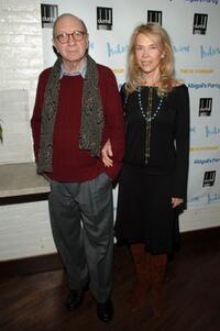 Neil Simon and his wife Elaine Joyce at the opening night party of "Abigail's Party."