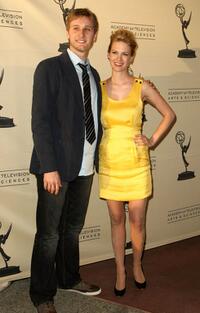 Aaron Staton and January Jones at the Academy of Television Arts and Sciences panel discussion for AMC's "Inside....Mad Men."