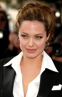 Angelina Jolie at the screening of "Shrek 2" during the 57th International Cannes Film Festival.