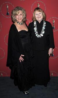 Erica Jong and Shirley Knight at the Academy Of Motion Picture Arts & Sciences official Oscar Celebration.