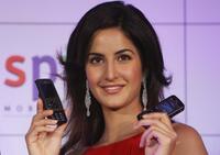 Katrina Kaif at the launch of 3G Spice cellular telephones.