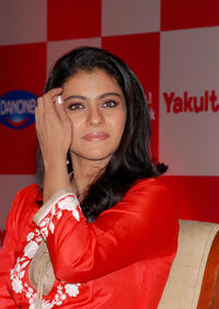 Kajol at the press conference to unveil the Japanese probiotic drink Yakult in Mumbai.