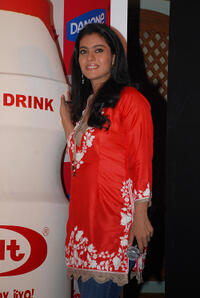 Kajol at the press conference to unveil the Japanese probiotic drink Yakult in Mumbai.