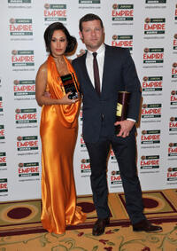 Preeya Kalidas and presenter Dermot O'Leary at the Best Comedy award for "Four Lions" during the Jameson Empire Awards.