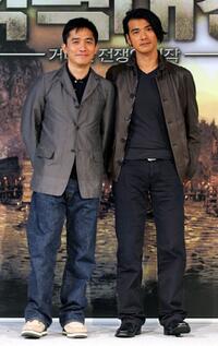 Tony Leung and Takeshi Kaneshiro at the press conference of "Red Cliff."
