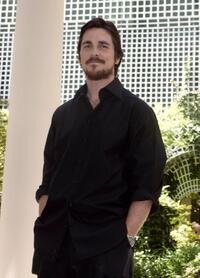 Christian Bale at the photocall of "Batman Begins."
